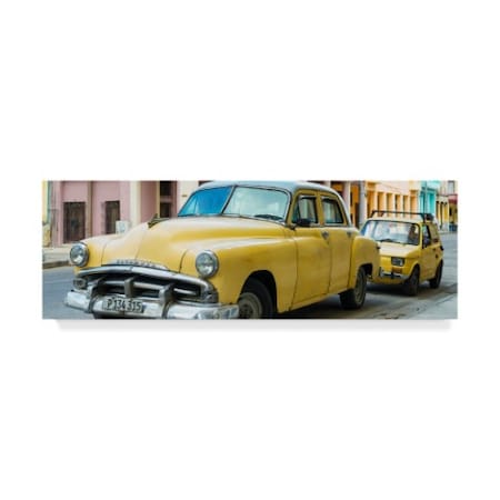 Philippe Hugonnard 'Yellow Classic Cars' Canvas Art,16x47